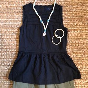 Madewell Silk Veranda Peplum Top, Black XS